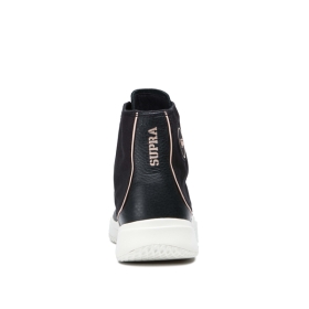 Supra Mens STATIK Black/bone High Top Shoes | CA-83179